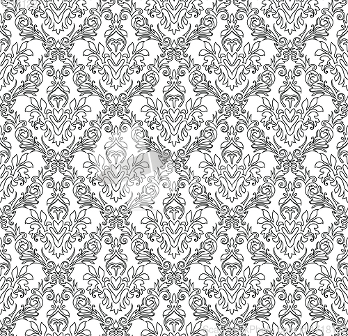 Image of Damask Seamless Outline Pattern