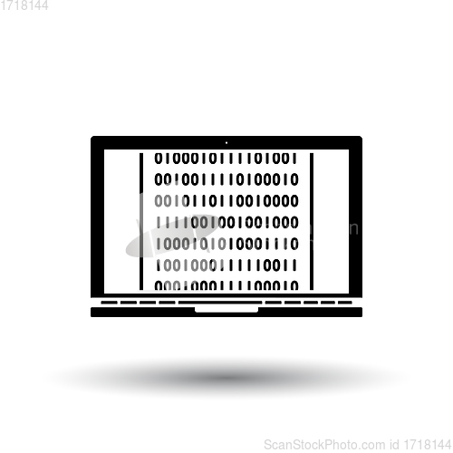 Image of Laptop With Binary Code Icon