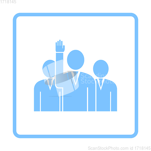 Image of Voting Man With Men Behind Icon