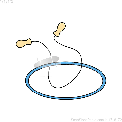 Image of Flat design icon of Jump rope and hoop 