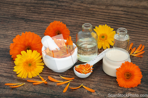 Image of Preparation of Calendula Flowers for Skincare Ointment