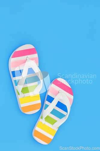 Image of Rainbow Flip Flops for Holiday Vacation 