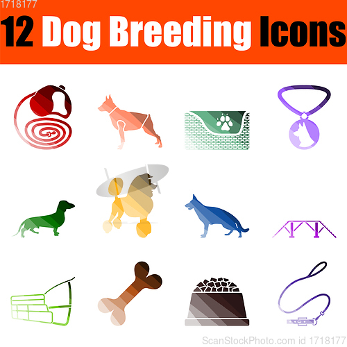 Image of Dog Breeding Icon Set