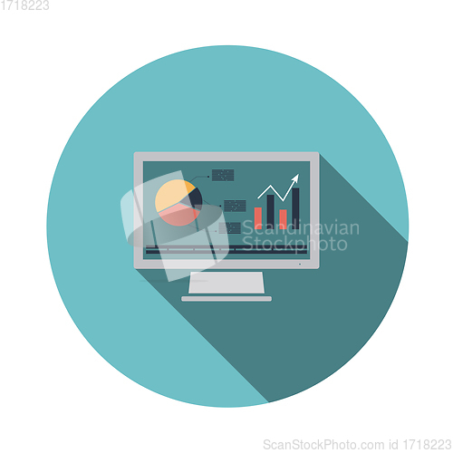 Image of Monitor with analytics diagram icon