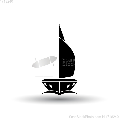 Image of Sail yacht icon front view