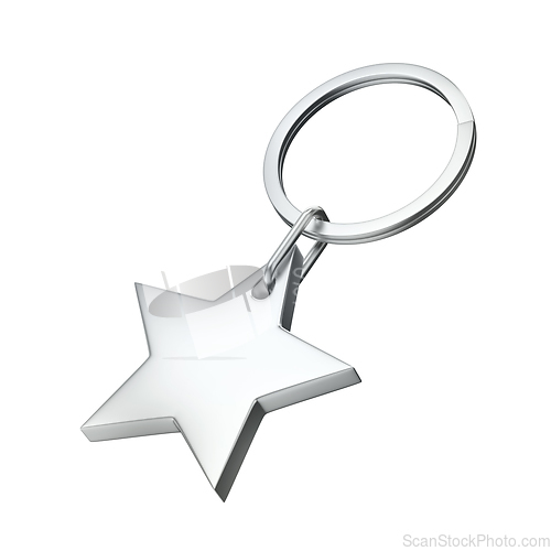 Image of Silver star keychain