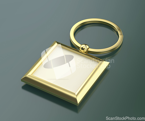 Image of Square gold keychain