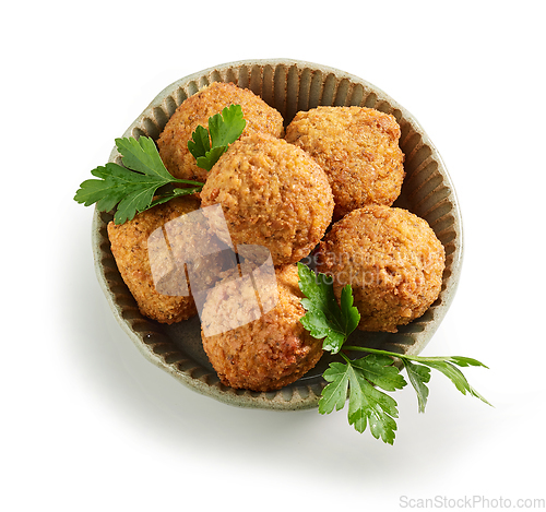 Image of bowl of fried falafel balls