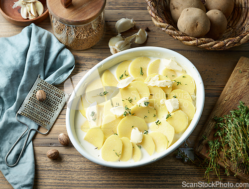 Image of process of making potato gratin