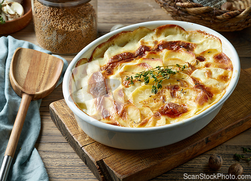 Image of freshly baked potato gratin