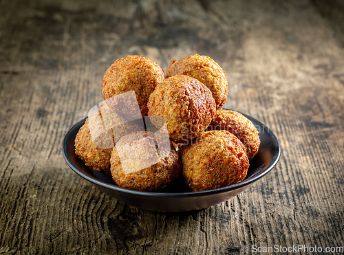 Image of bowl of fried falafel balls