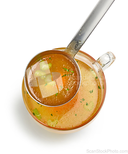 Image of cup of fresh chicken broth