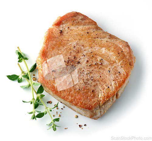 Image of freshly fried tuna steak
