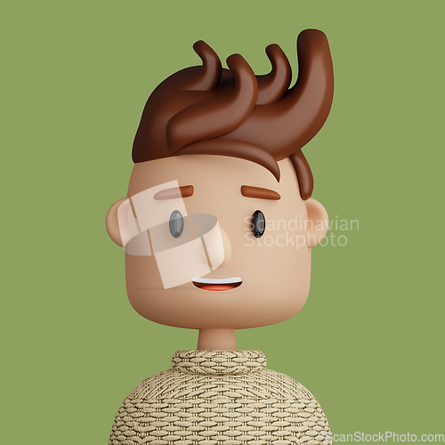 Image of 3D cartoon avatar of smiling man