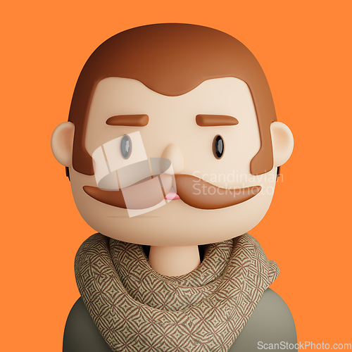 Image of 3D cartoon avatar of smiling man