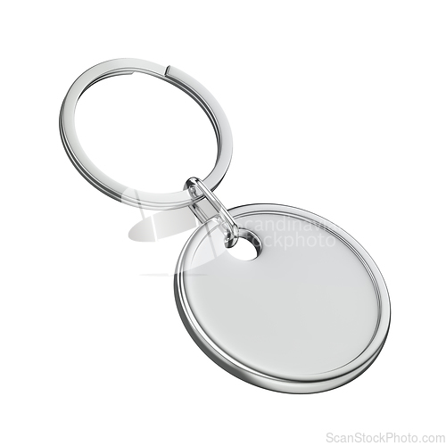 Image of Round silver keychain