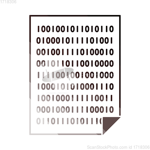 Image of Sheet With Binary Code Icon