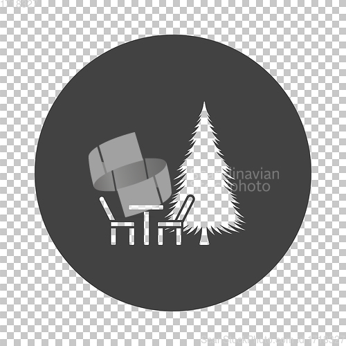 Image of Park seat and pine tree icon