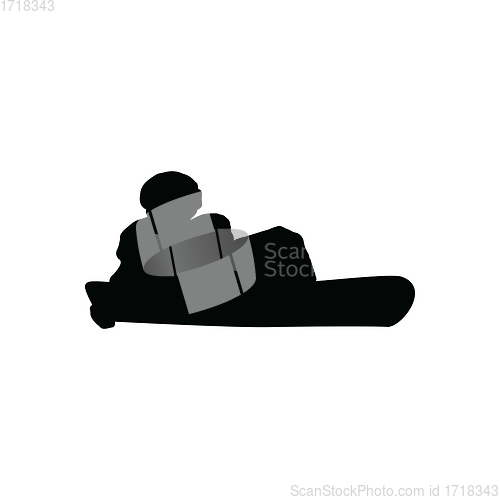 Image of Snowboarder man silhouette
