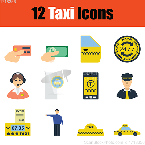 Image of Set of taxi icons