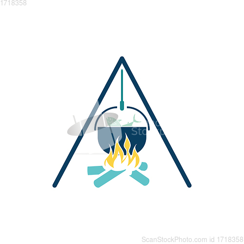 Image of Icon of fire and fishing pot