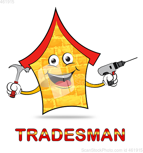 Image of Building Tradesman Shows Home Improvement And Builder