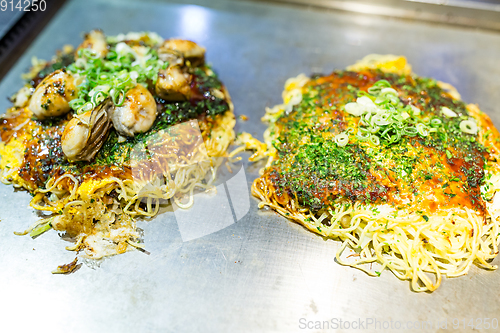 Image of Japanese Okonomiyaki, Hiroshima famous dishes