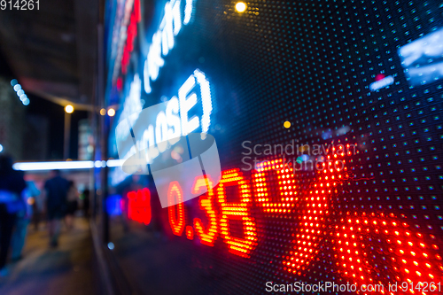 Image of Stock market display board at street