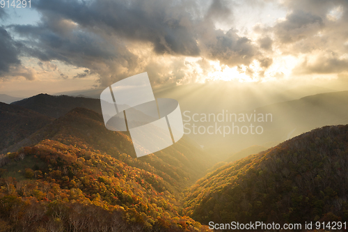 Image of Mount Hangetsuyama sunset in Japan