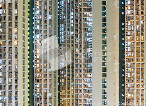 Image of Facade of building at night