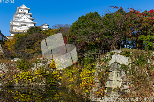 Image of Traditional Himeji castle with blue sky