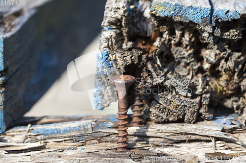 Image of part of the old wooden benches