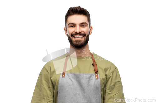 Image of happy smiling barman in apron