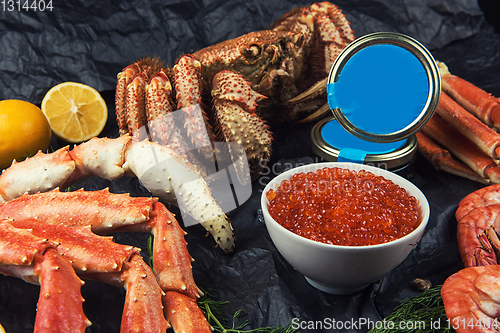 Image of Set of fresh seafood