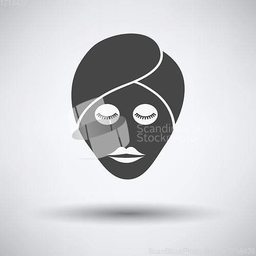 Image of Woman head with moisturizing mask icon