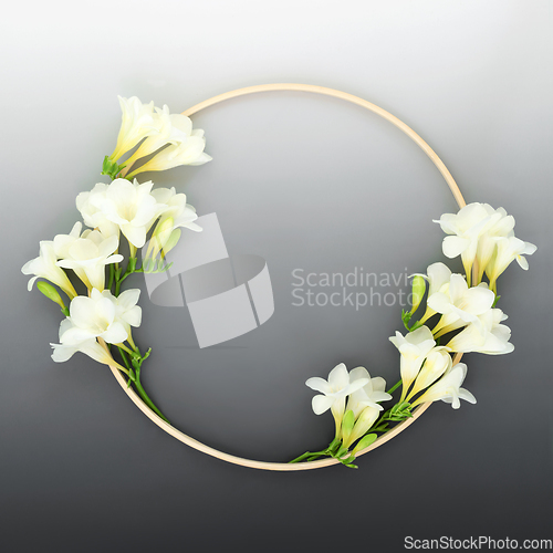 Image of Beautiful Freesia Flower Natural Wreath