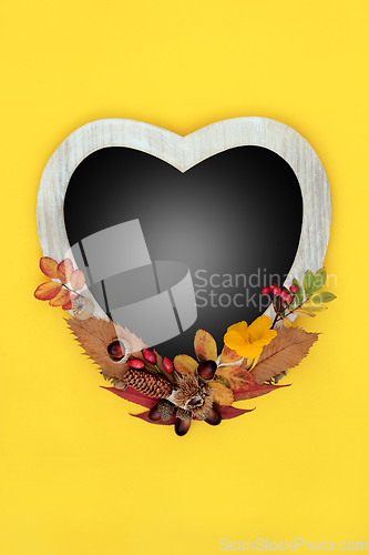 Image of Floral Autumn and Thanksgiving Heart Frame 