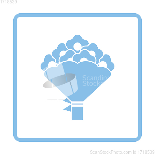 Image of Flowers bouquet icon with tied bow