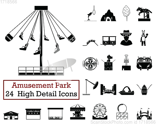 Image of Set of 24  Amusement Park Icons