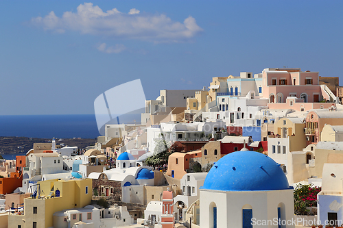 Image of Beautiful view of Oia village on Santorini, Greece