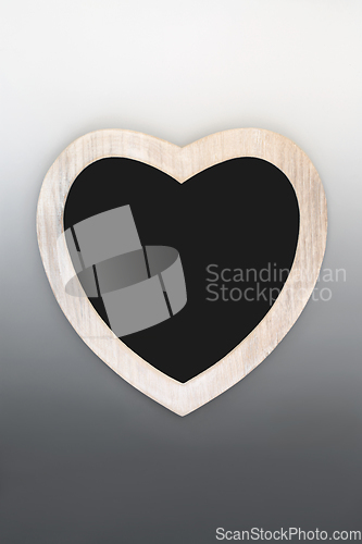 Image of Heart Shaped Wooden Frame with Chalkboard