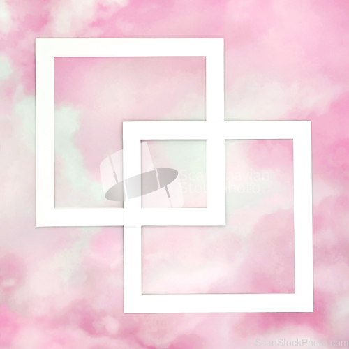 Image of Abstract Pink Cloud Background Border Frames