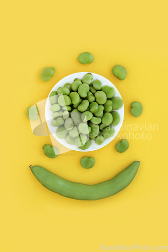 Image of Broad Beans for Nutritious Health Food Abstract 