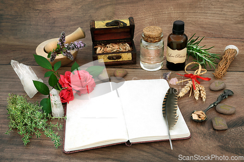 Image of Love Potion Equipment and Ingredients for Magic Spell