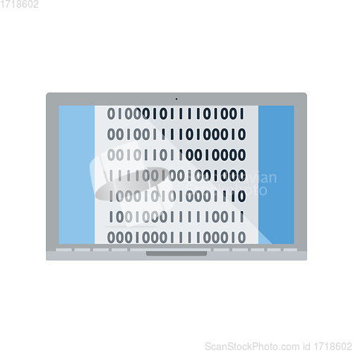 Image of Laptop With Binary Code Icon