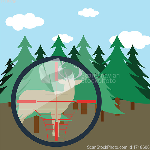 Image of Hunting in fir forest