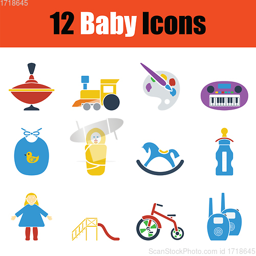 Image of Set of baby icons