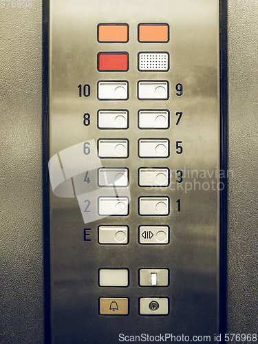 Image of Vintage looking Lift keypad detail