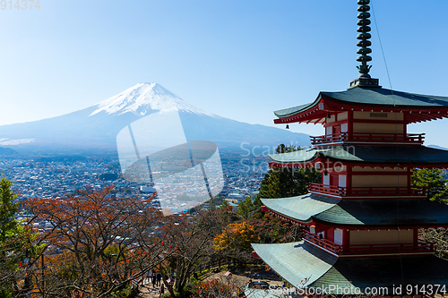 Image of Mountain Fuji and Chureito red pagoda