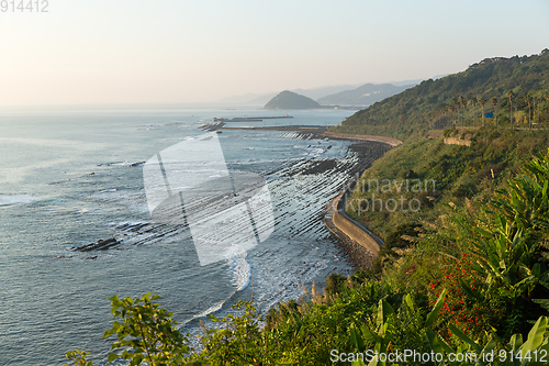 Image of Aoshima Shrine torii and Devil\'s Washboard